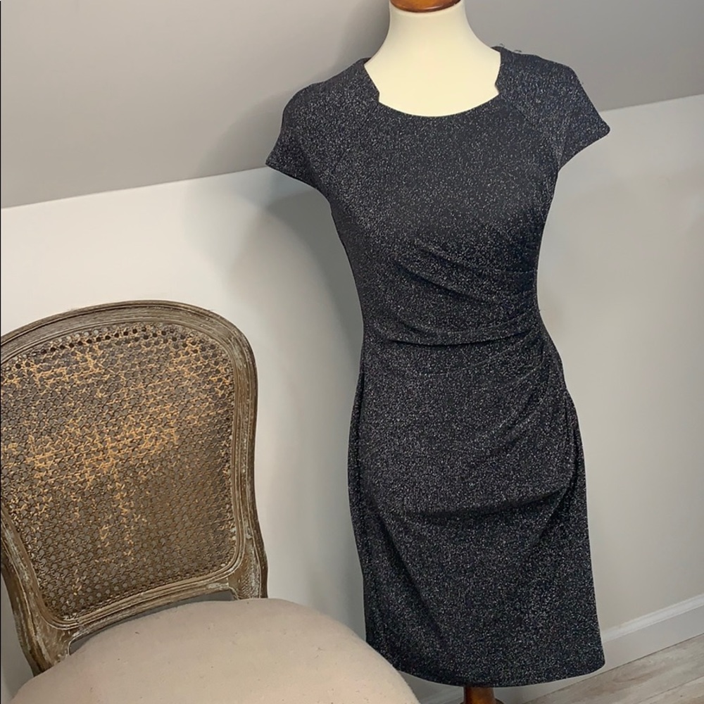 Julian Taylor sparkly dark silver dress